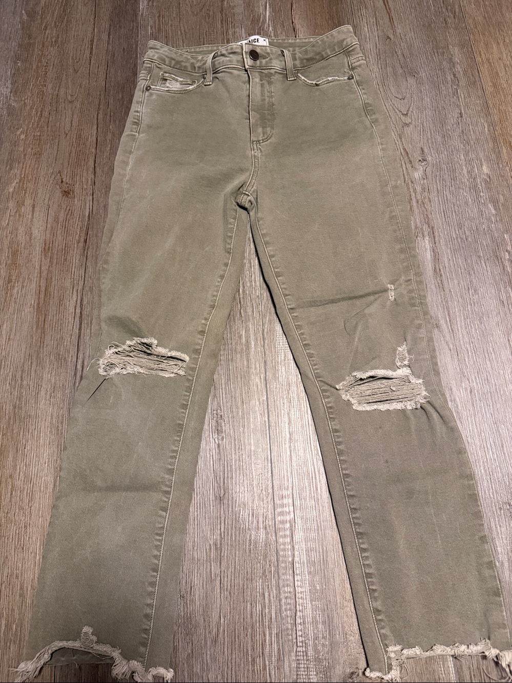 PAIGE Hoxton Slim Crop Jeans in Olive